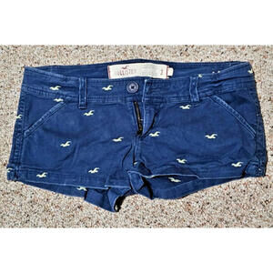 Vintage Holister shorts navy blue seagull  Embroidered print  SZ 3